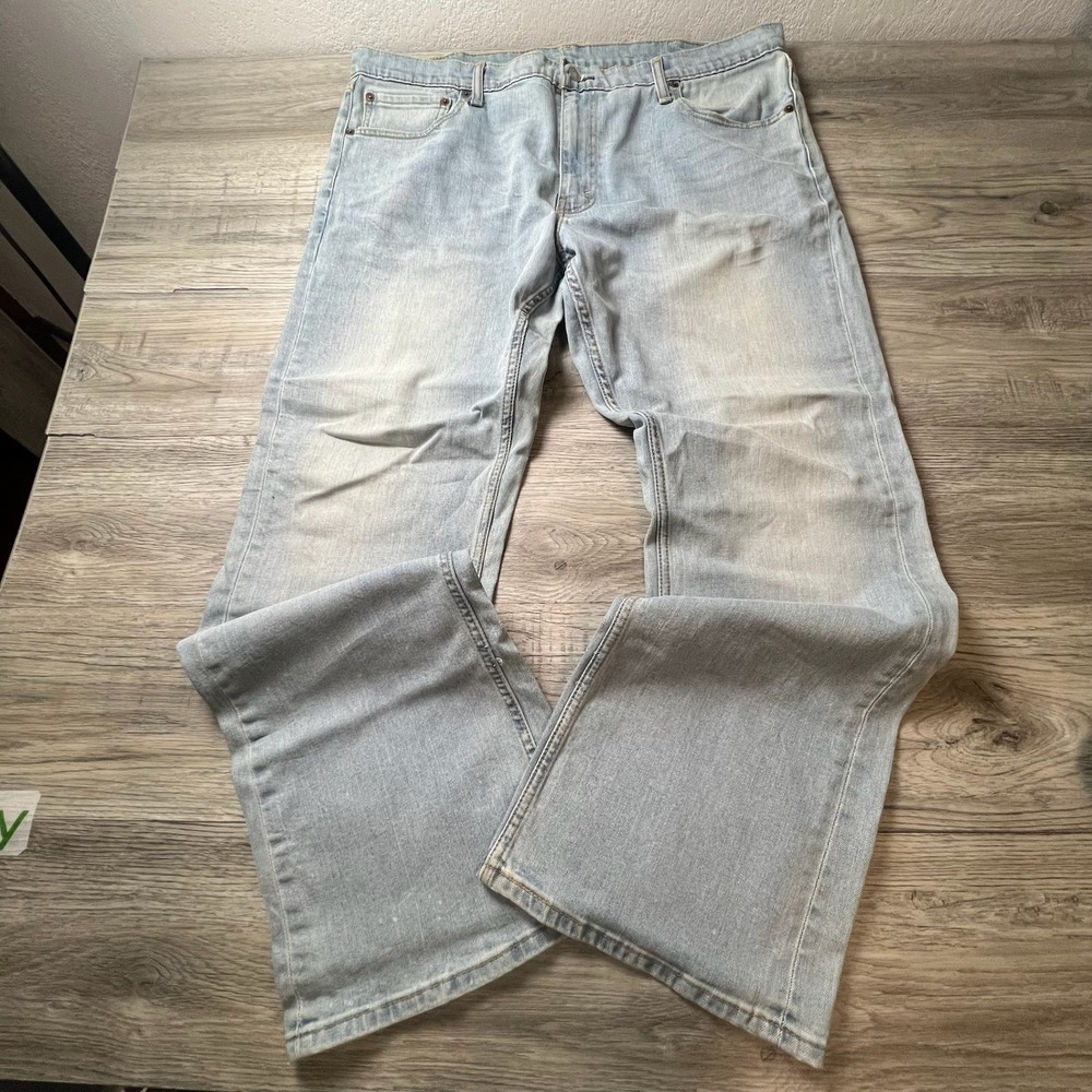 Levi's Jeans Mens 40x31 Light Blue Straight Leg Stretch Denim Pants Casual Skate